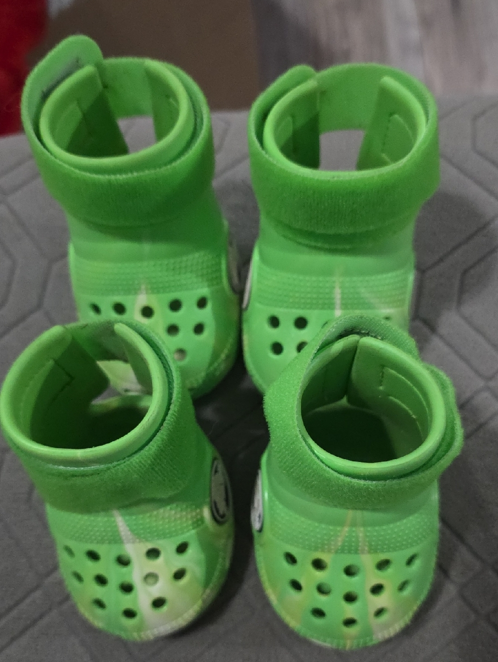 Dog Neon Green Waterproof Crocs Shoes with Adjustable Ankle Strap